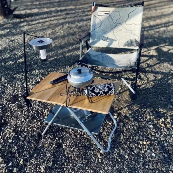 Outdoor Camping Portable Small Table?Folding Table Camping Table Bamboo Wood Table Picnic Dining Desk Cool Camping Gear New - Image 3