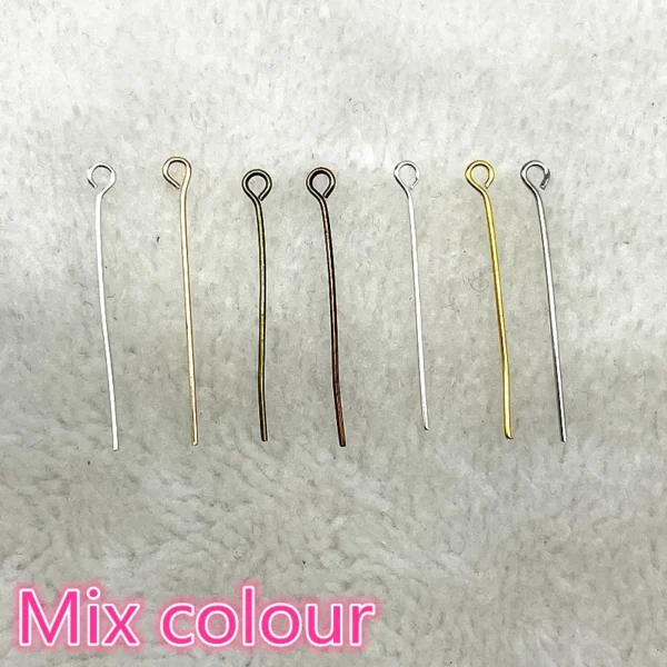 New 16 18 20 22 24 26 28 30 32mm Eye Head Pins Classic 6 Colors Plated Eye Pins for Jewelry Findings Making DIY Accessories - Image 6