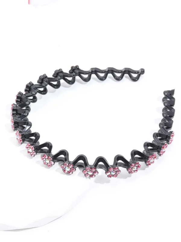 New Non-slip Rhinestone Headbands Solid Wave Hairbands for Women Girls Bezel Fashion Hair Hoop Ladies Boutique Hair Accessories - Image 5