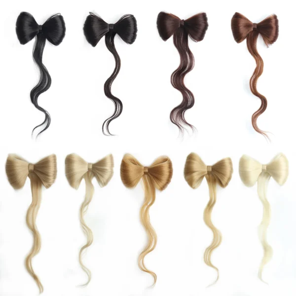 Bowknot Claw clamp shape Hair Bun Synthetic Clip In Hair Extensions Hair accessories suitable for women's daily use - Image 6