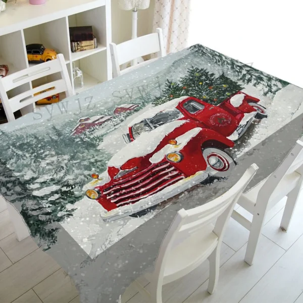 Christmas Theme Tablecloth Oil-proof Waterproof Tablecloth Home Party Tablecloth Rectangular Dining Table Decoration Table Cover - Image 4