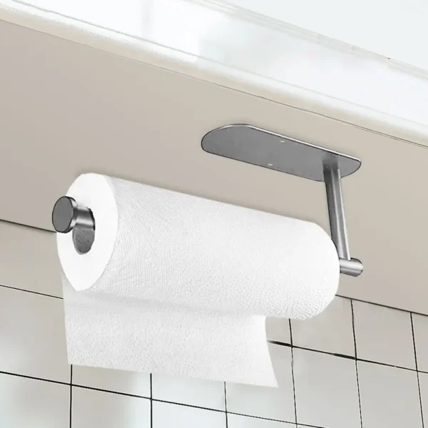 Stainless Steel Toilet Paper Towel Holder Adhesive Kitchen Paper Roll Rack Bathroom No Punch Wall Mount Tissue Dispenser Hanger - Image 3