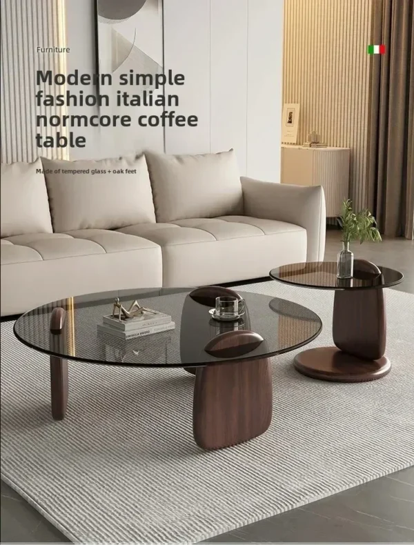 Glass Round Table, Multi-colour Size Set, Tea Table Coffee Table, High Temperature Resistance, Easy To Clean, Office Cafe Home - Image 6