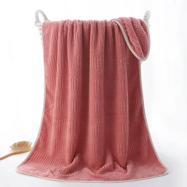 1pc Striped Coral Velvet Hand Towels, Soft Quick Drying Towel, Absorbent Hand Towel For Bathroom - Image 5