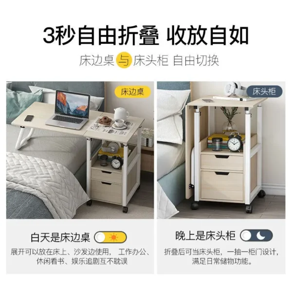 Bedside Table, Dormitory, Simple Bed, Lazy Person Table, Household, Simple Bedroom, Lifting Table, Student Table Computer Table - Image 3