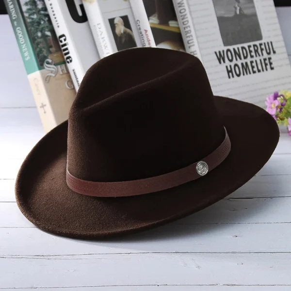 Fashion Women Men Fedoras Western Cowboy Hat Lady Sombrero Hombre Metal Piece Decoration Cowgirl Jazz Sun Caps Size 57CM - Image 6