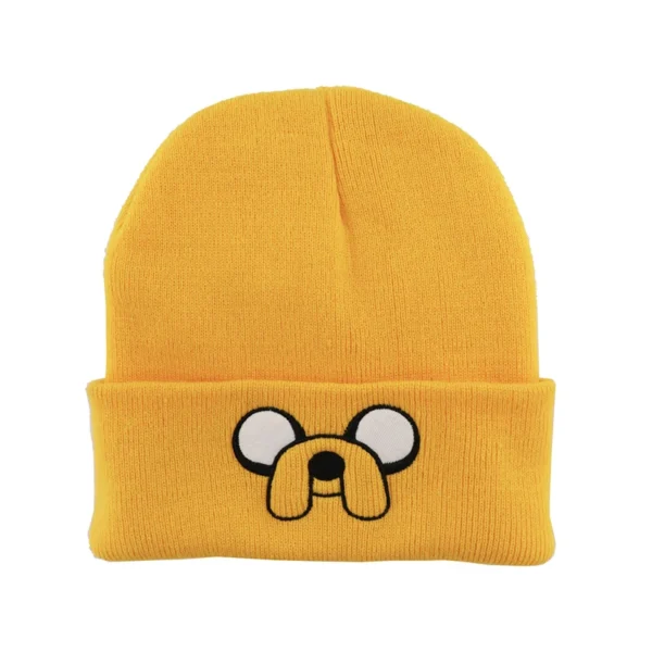 1Pcs Cute Puppy Pattern Embroidered Knitted Hat, Yellow Ear Protection Hat, Versatile Warm Hat For Autumn and Winter