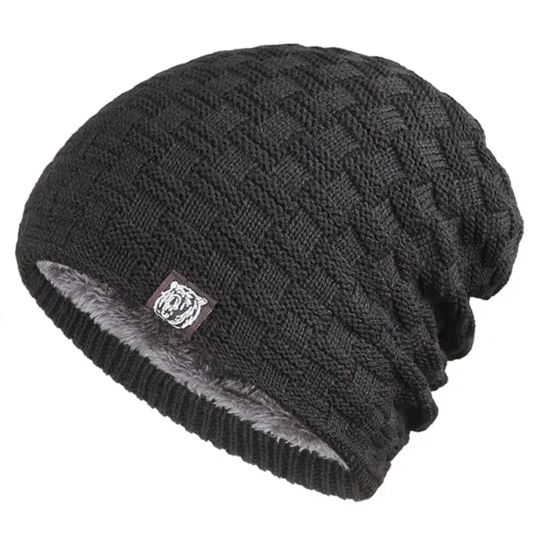 Winter Men's Plush Hat Lining Beanies Outdoor Sports Keep Warm Knitted Skullies - Image 5