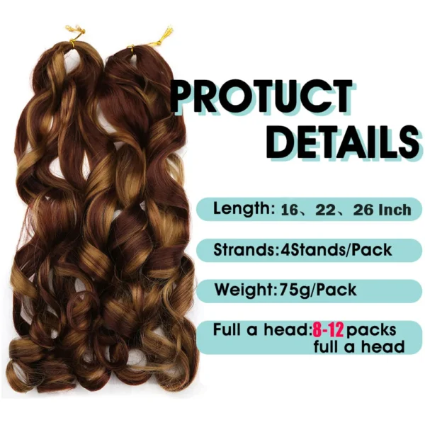 French Curly Crochet Braiding Hair Synthetic Loose Wave Ombre Braids Hair for Women  Spiral Curls Pre Stretched Hair Extensions - Image 5