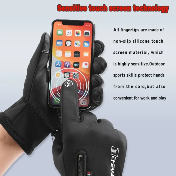 Winter Gloves for Men Womens Waterproof Cycling Gloves Touch Screen Anti-Slip Gloves running skiing hiking rock climbing - Image 2