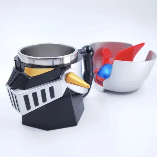 410ml Japanese Anime MAZINGER Z Transformation Robot Coffee Mugs with Lid Stainless Steel Cup Office Milk Tea Cups Drinkware - Image 4