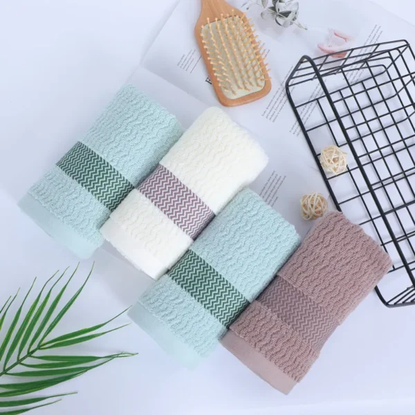 2 Towels Thickened Absorbent Towel Pure Cotton Quick Absorbent Soft Quick Dry Thickened Face TowelSize@@See below for Size Descr - Image 5