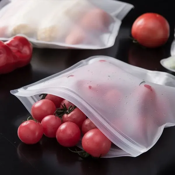 Silicone Food Storage Containers Reusable Food Storage Bags Lunch Bags Stand Up Zip Shut Bag Cup Fresh Food Leakproof Containers - Image 6