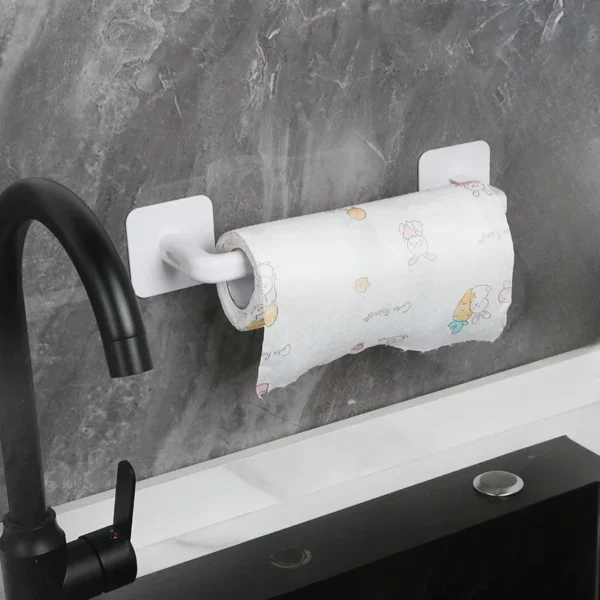 1/2pcs Adhesive Toilet Roll Paper Holder Organizer Wall Mount Storage Stand Kitchen Bathroom No Drill Tissue Towel Dispenser - Image 3