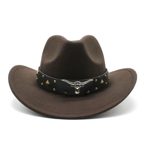 New Women's Men's Wool Western Cowboy Hat For Gentleman Lady Winter Autumn Jazz Cowgirl Cloche Sombrero Caps 2 Big Size - Image 3