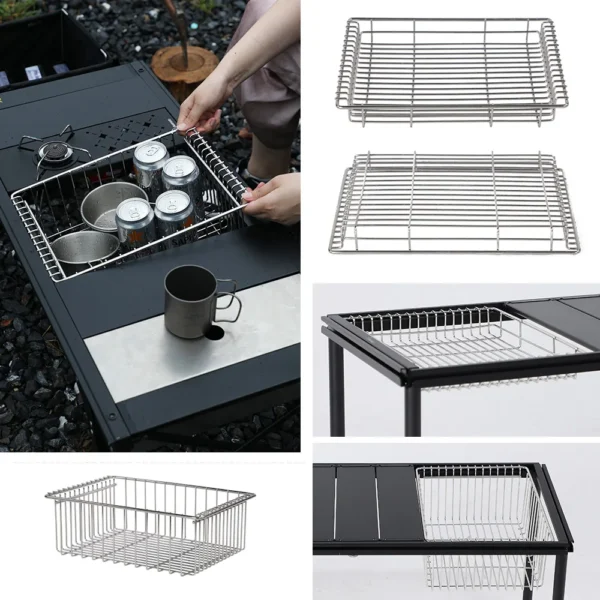 Deerest Camping IGT Table Accessories Lightweight Portable Picnic IGT Unit Table Panel Storage Box Drain Basket Outdoor Kitchen - Image 3