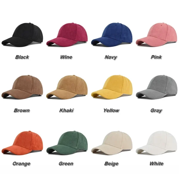 Solid Suede Retro Baseball Caps For Men Women Spring Autumn Street Snapback Hip Hop Hat Adjustable Faux Fur Sunscreen Visor Cap - Image 2