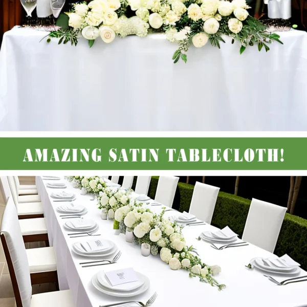 6Pcs White Tablecloth Rectangle Table Cloth Stain and Wrinkle Resistant Washable Polyester Table Cover for Dining Table Decor - Image 5