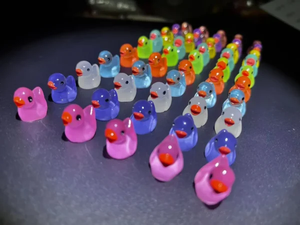 50PCS Luminous Mini Ducks Moss Microlandscape Miniature Duck Figurines Fairy Garden Accessories Home Decor Glow in The Dark - Image 3