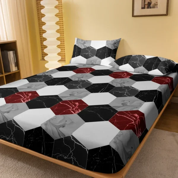 1 stylish marble patterned frosted bedsheet, bedroom printed bedspread, bedding (excluding pillowcases)