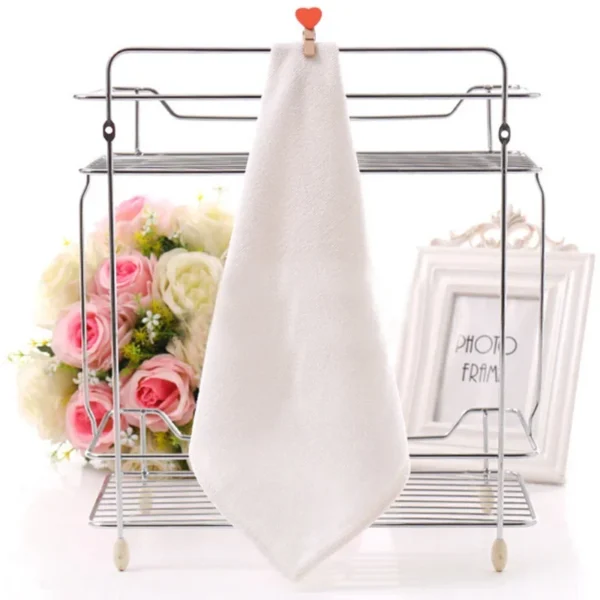 10pc White Soft Microfiber Fabric Face Towel Hotel Bath Towel Wash Cloths Hand Towels Portable Multifunctional Cleaning Towel - Image 2