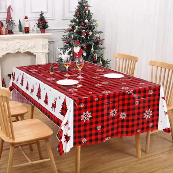 Christmas Tablecloth Merry Christmas Decorations For Home 2024 Xmas Table Cover Navidad Noel Table cloth Decor New year 2025 - Image 2