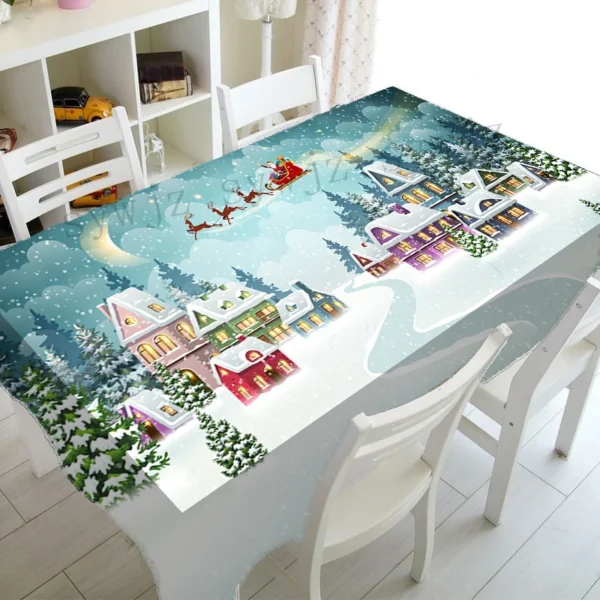 Christmas Theme Tablecloth Oil-proof Waterproof Tablecloth Home Party Tablecloth Rectangular Dining Table Decoration Table Cover - Image 5