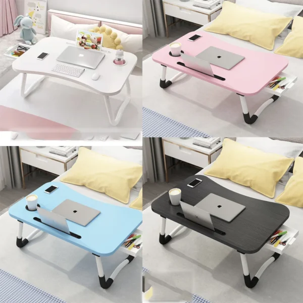 New Folding Laptop Desk for Bed & Sofa Laptop Portable Lap Desk Bed Tray Table Desk  for Study and Reading Bed Top Tray Table