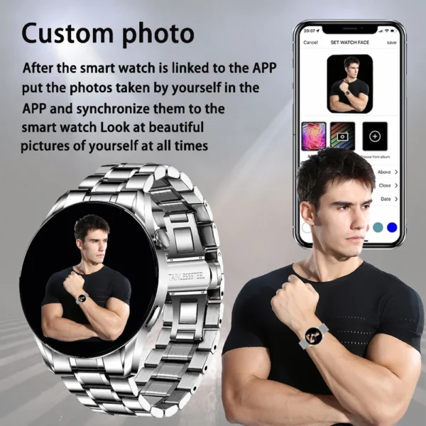 2025 New GTS3 Smartwatch For Men 1.28" HD For You Bluetooth Call Custom Photo Fitness Multifunction Digital Smart Watch Business - Image 4