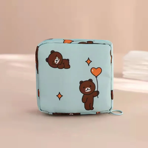 1PC Cute Cartoon Girl Storage Bag Large Capacity Girl Monthly Sanitary Napkin Storage Bag Portable Travel Bag - Image 5