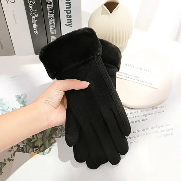 Women Winter Thick Plush Gloves Fashion Warm Suede Outdoor Guantes Lady Touchscreen Driving Gloves Sports Cycling Mittens - Image 6