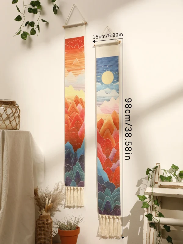 Macrame Tapestry Sunset Sunrise Handmade Wall Tapestries Boho Art Home Decoration Wall Hanging for Living Room Bedroom Ornament - Image 5