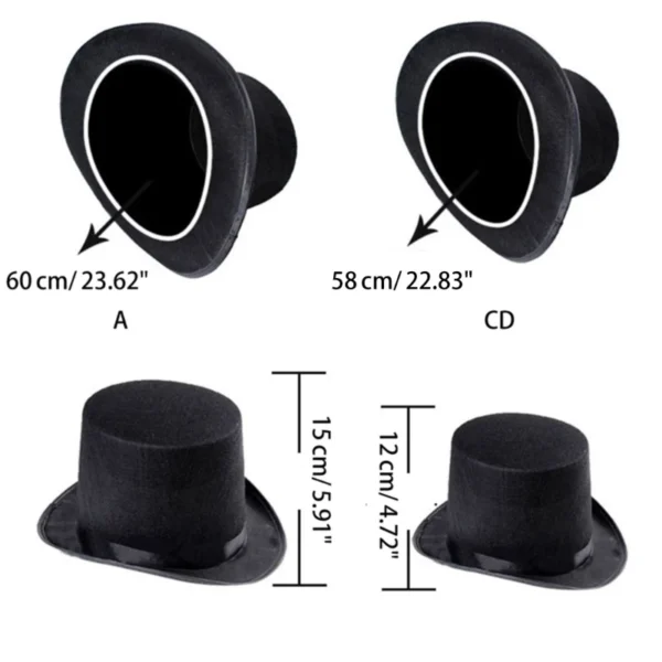 Retro Top Hat Magician Costume Cosplay Halloween Props Party Supplies Steampunk Circus Ringmaste Role for Play Men Women - Image 6