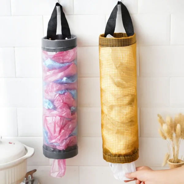 Kitchen Wall-mounted Storage Basket, Household Large-capacity Plastic Bag Storage Bag Plastic Bag Storage Box Wall Hanging Bag - Image 4