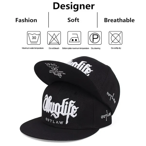 1 Pcs Fashion Fastball CAP Thuglife Embroidery Hiphop Baseball Cap Snapback Hat Adult Outdoor Casual Sun Casual Bone Adjustable - Image 6