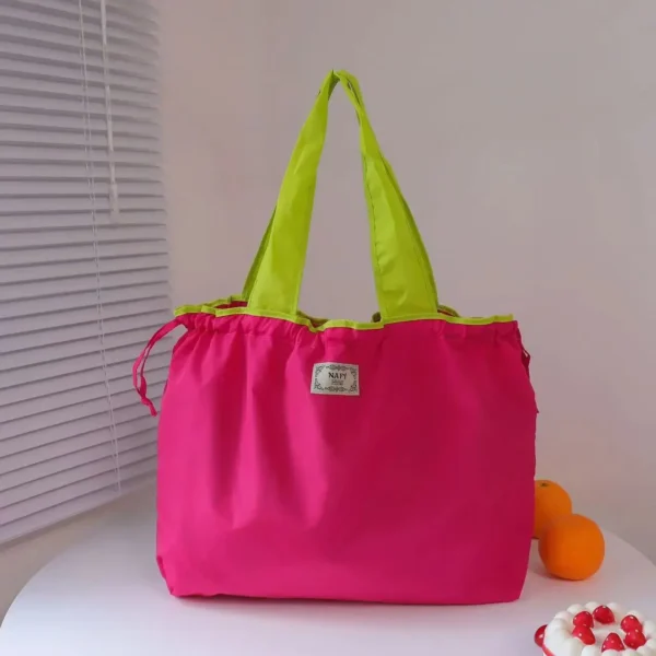 1PC Environmentally Friendly Shopping Bag, Foldable One Shoulder Carrying Bag, Portable Supermarket Grocery Bag - Image 3