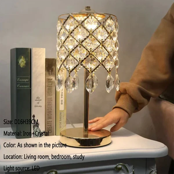 DEBBY Contemporary Crystal Table Lamp LED Simple Creative Bedside Desk Light for Home Living Room Bedroom Decor - Image 5