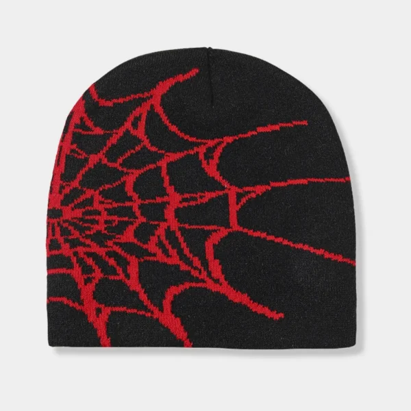 Unisex Spider Web Hip Hop Knit Beanie Men's Y2K Stretch Warm Hat Women's Fashion Cap Out door Sun Protection - Image 2