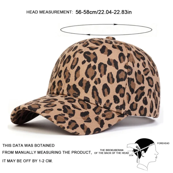 Unisex Leopard Print Baseball Caps Spring Autumn Outdoor Adjustable Casual Hats Sunscreen Hat - Image 2