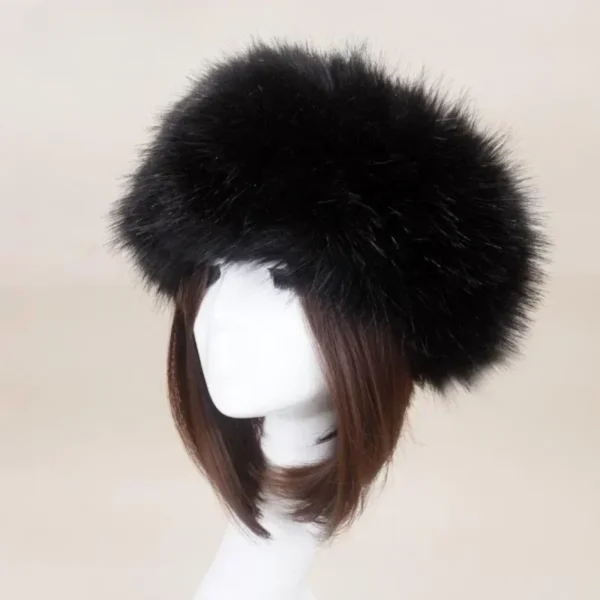 Winter Thick Furry Hairband Fluffy Russian Faux Fur Women Girl Fur Headband Hat Winter Outdoor Earwarmer Ski Hats Hot - Image 2