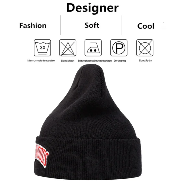 Unisex Letter Embroidery Beanies Autumn Winter Warm Hat Hip Cap Beanie Hat Caps for Women Men - Image 6