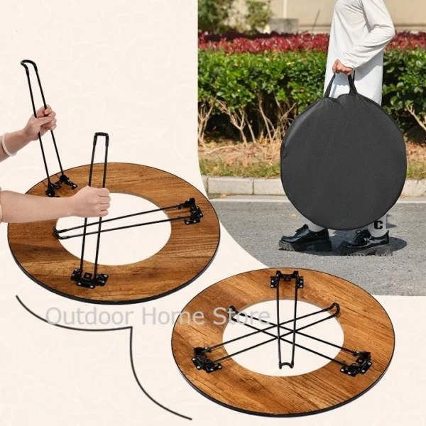 Portable BBQ Grill Stand Folding Fire Pit Stove Camping Round Brazier Table Outdoor Picnics Charcoal Barbecue Grill Wood Stove - Image 6