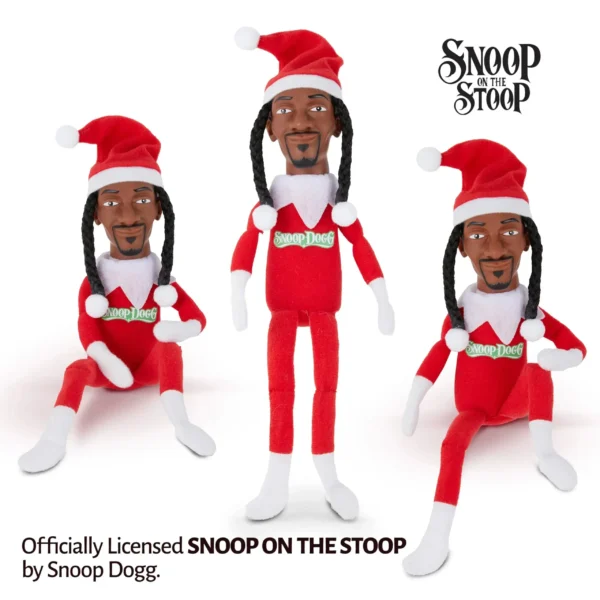 New Snoop Dogg Snoop on a Stoop Christmas Elf Doll 12” Plush Toys Shelf Decor Includes Elf Toy Tshirt Sunglasses and Necklace - Image 2