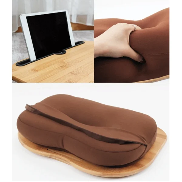 Lap Desk With Pillow Cushion,Laptop Stand Parts With Slot For Tablet,Computer Bed Table For Travel,Support Up To 14Inch Laptop - Image 2