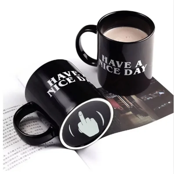 Vertical Middle Finger Cup Creative Mug Anime Films and Television Products Funny Ceramic Coffee Breakfast Cup Christmas Gift - Image 5