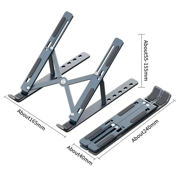 Foldable Laptop Stand Adjustable Portable Notebook Bracket Support Base Aluminum Alloy Holder For Macbook Laptop PC Accessories - Image 6