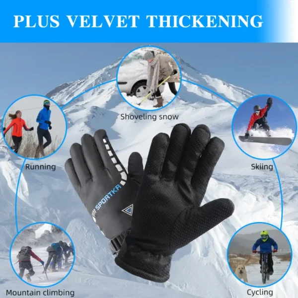 Winter Cycling Gloves Men Outdoor Waterproof Skiing Riding Hiking Motorcycle Warm Mitten Gloves Unisex Thermal Sport Gloves - Image 6