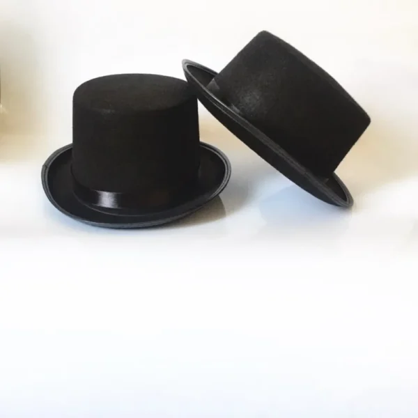 Collapsible Deluxe Black Top Hat Kids Adult Magician Hat Jazz Hat Stage Performances Fashion Party Costume Gentleman Hat - Image 3