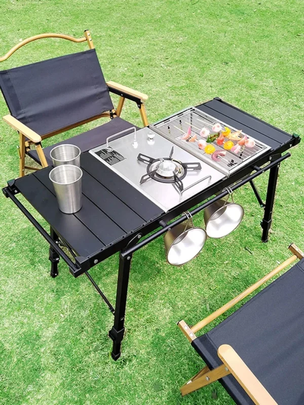 Lohascamping Camping Table IGT Folding multifunctional IGT table Full set roll Brazier table adjustable Desktop burner bbq table - Image 5