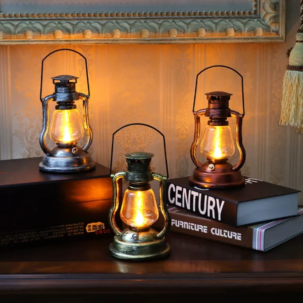 Kerosene Lamp Solar Power LED Light Retro Portable Candle Tip Light Flickering Light Effect Flameless Hang Lantern Garden Decor - Image 2